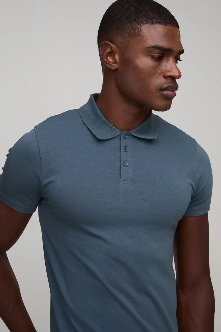 Muscle Fit Polo - slate - 3