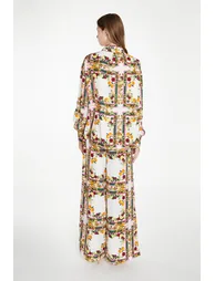 Citrus Scarf Print Long Sleeve Shirt - 3