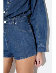Structured Shoulder Denim Playsuit - 3