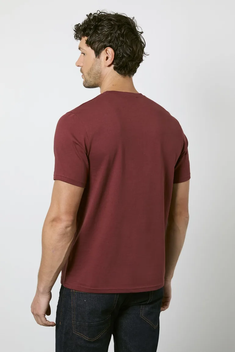 Wine Grandad Neck T-shirt - 2