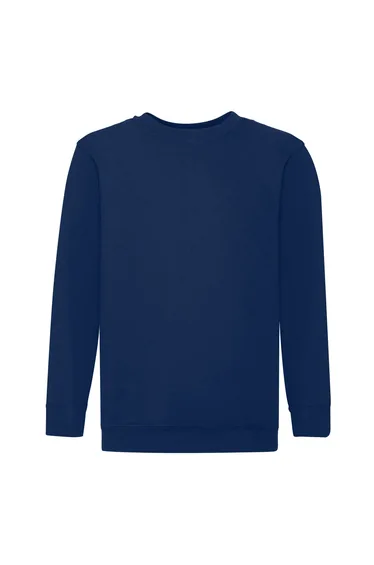 Fruit Of The Loom Childrens Unisex Set In Sleeve Sweatshirt - Navy