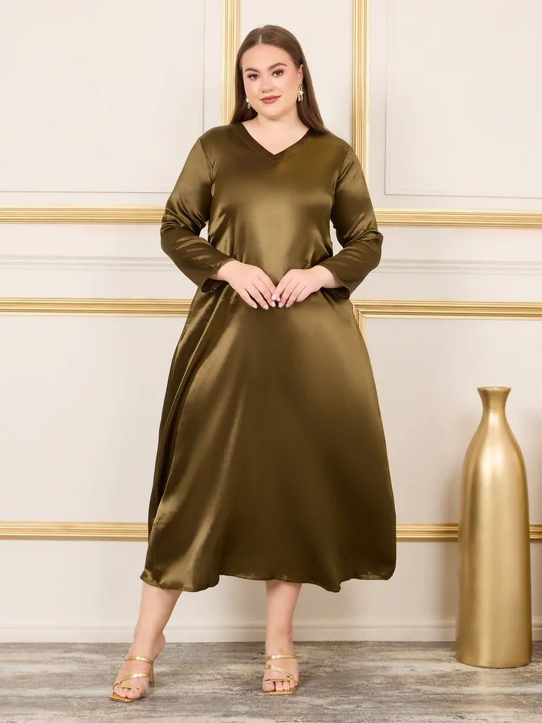 Plus Handwork Beaded Detail Belted Kaftan - 2