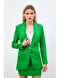 Button Detailed Long Jacket - 6