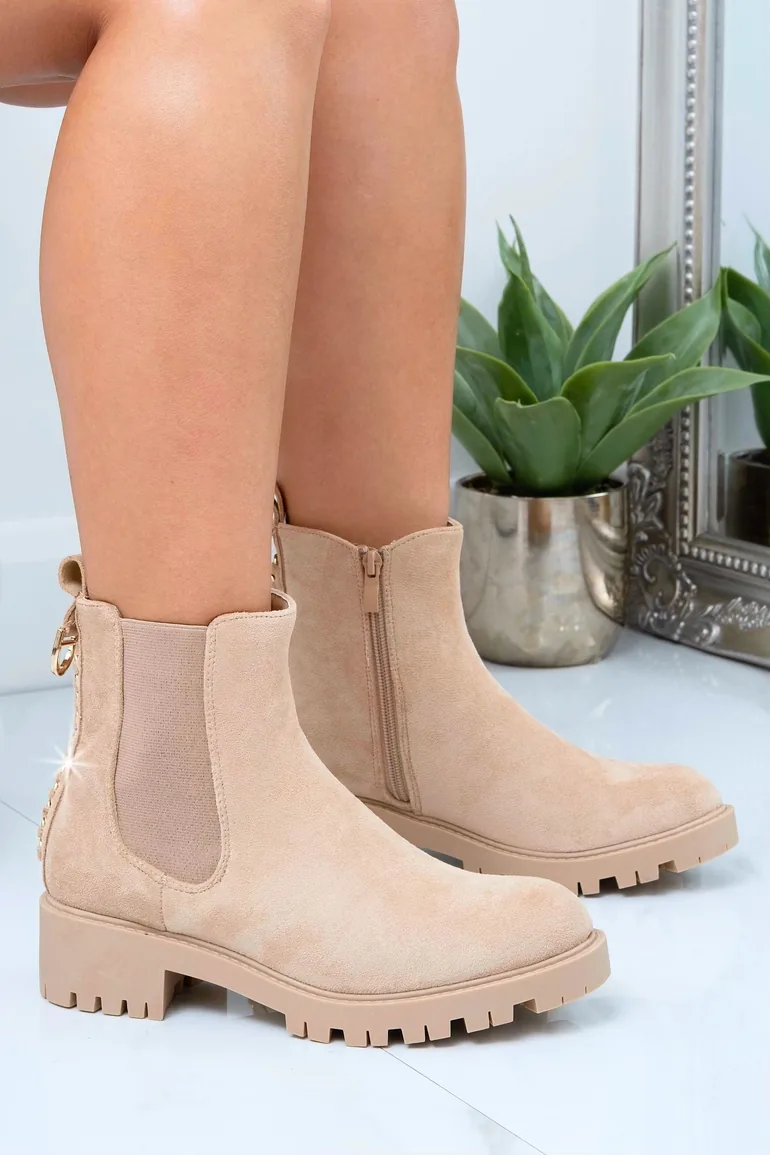 Lemonade Sparkly Chainstorm Boots Nude - 5