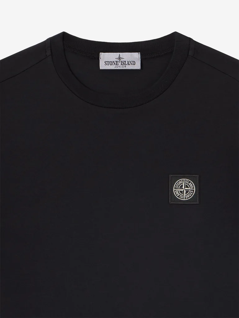 Stone Island Boys 30/1 Cotton Jersey T-Shirt in Black - 2