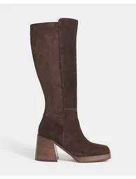 Leather Platform Knee Boot Ex Wide SC - 2