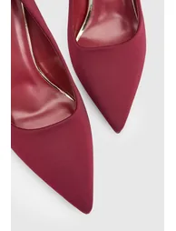 Berry Satin Stiletto Heeled Court Shoes - 2