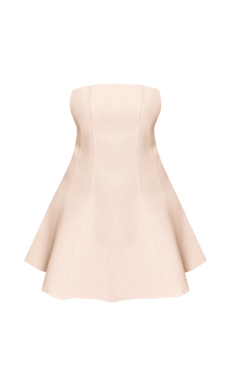 Plus Cream Woven Bandeau Shift Mini Dress - 4