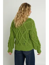Chunky Diamond Funnel Neck Jumper - 2