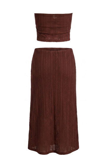 Brown Textured Knitted Bottom - Top Set product thumbnail 4