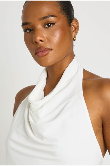 Plus Twist Cowl Neck Top - ivory product thumbnail 4