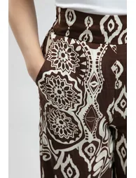 Printed Wide-Leg Flowy Pants - 4
