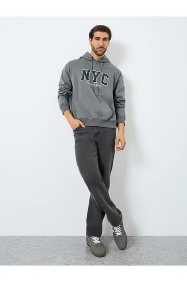 Eco Earth Relaxed Fit Embroidered Fleece Hoodie