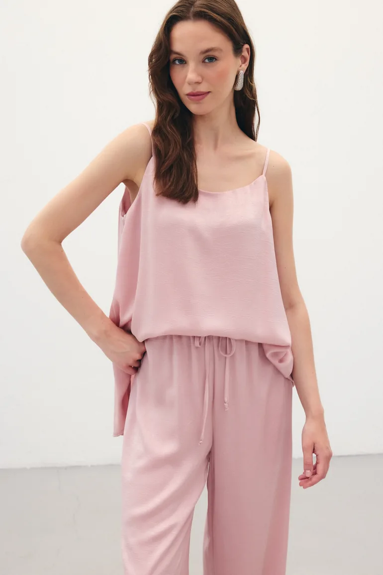 Strappy Satin Blouse