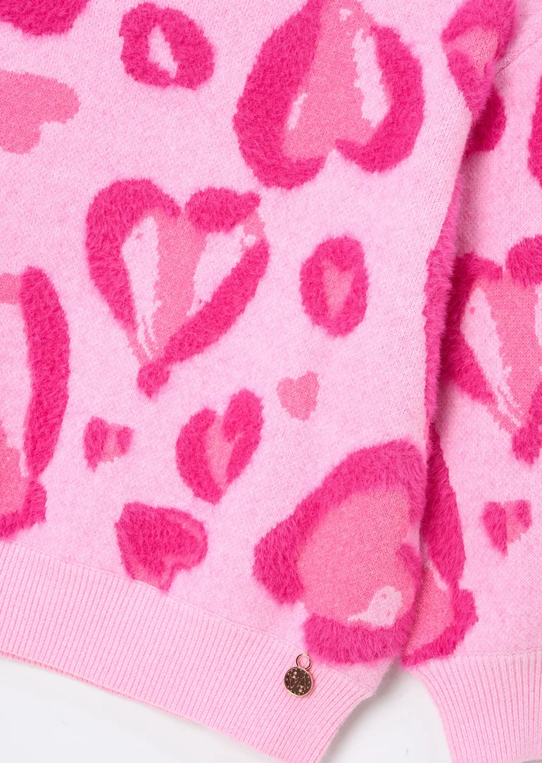Reya Leopard Heart Eyelash Jumper - 8