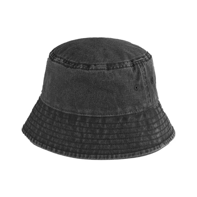 Beechfield Vintage Bucket Hat - Black - 1