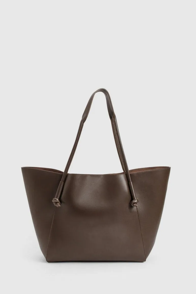 Large Structured Tote Bag - chocolate - 1