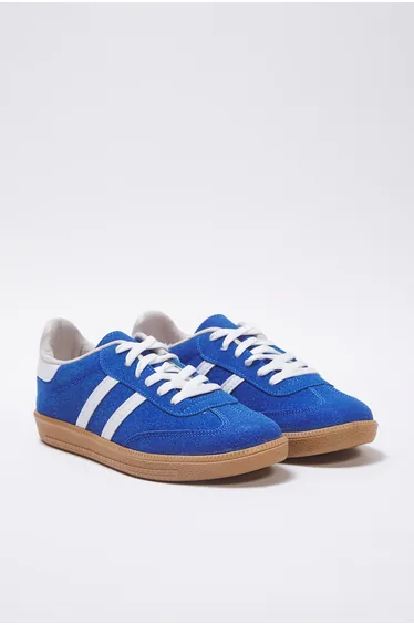 Blue Retro Lace-Up Women's Sneakers