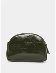 Textured Sling Bag with Zip Closure - 1