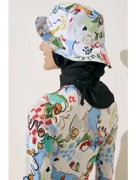 SCARF DETAILED BUCKET HAT - 1