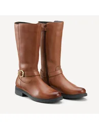 Kids Leather Riding Calf Boots with Zip Fastening