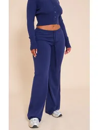 Shape NAVY Knitted Tie Waist Trousers - 1