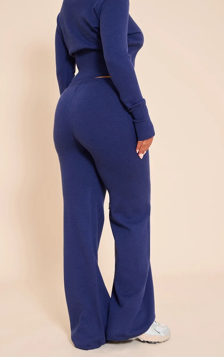Shape NAVY Knitted Tie Waist Trousers - 2
