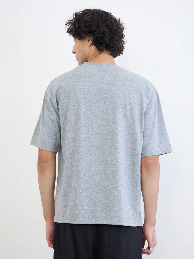 Men Graphic Print Oversized Jersey T-Shirt - 4