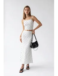 MIXRAY Women's High Waist Polka Dot Two-Piece Coord - 4
