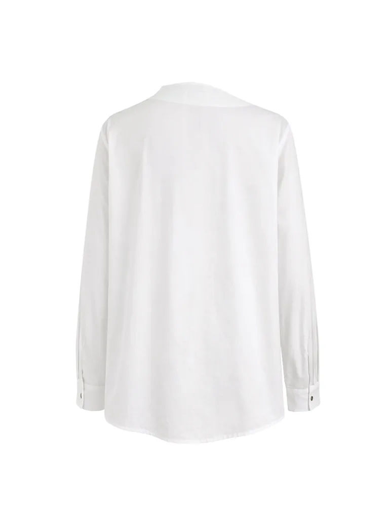 Long Sleeves Asymmetric Buttoned Split-Front Blouses&Shirts Tops - 6