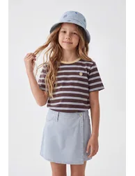 Yellow Striped Knitted T-Shirt - 1