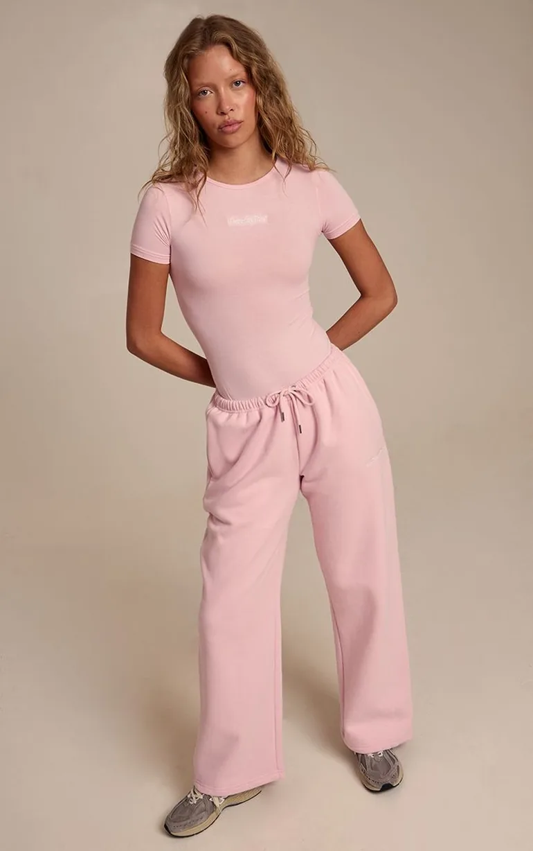 Pink Prettylittlething Wide Leg Jogger - 5