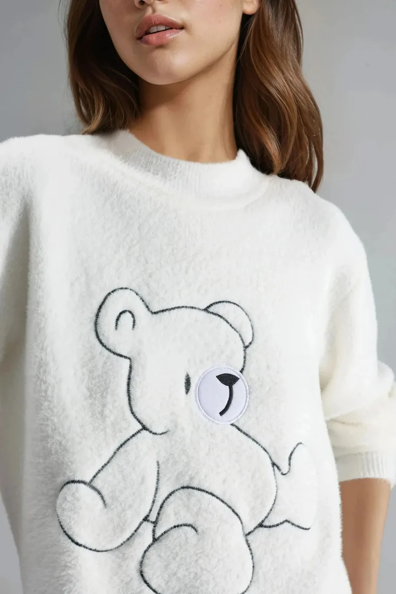 MY FASHION Oversize Teddy Bear Plush Sweater - 5