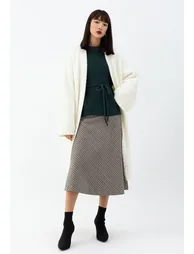 Comfy Fuzzy Pearl Edge Longline Knit Cardigan - 1