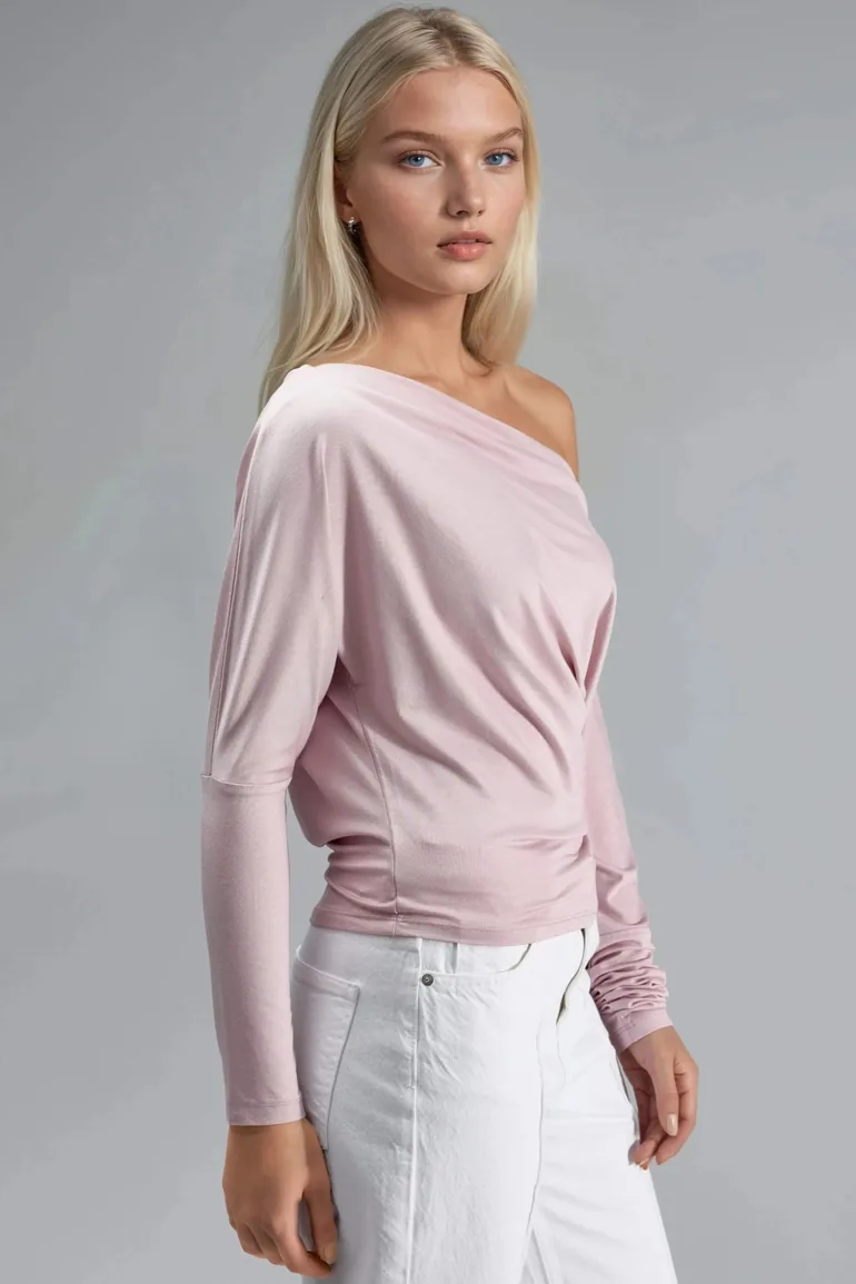 BUSEM Boat Neck Drape Blouse - 4