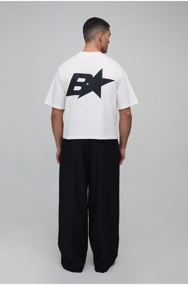 Oversized Boxy Heavyweight B Star T-Shirt - white product thumbnail 3