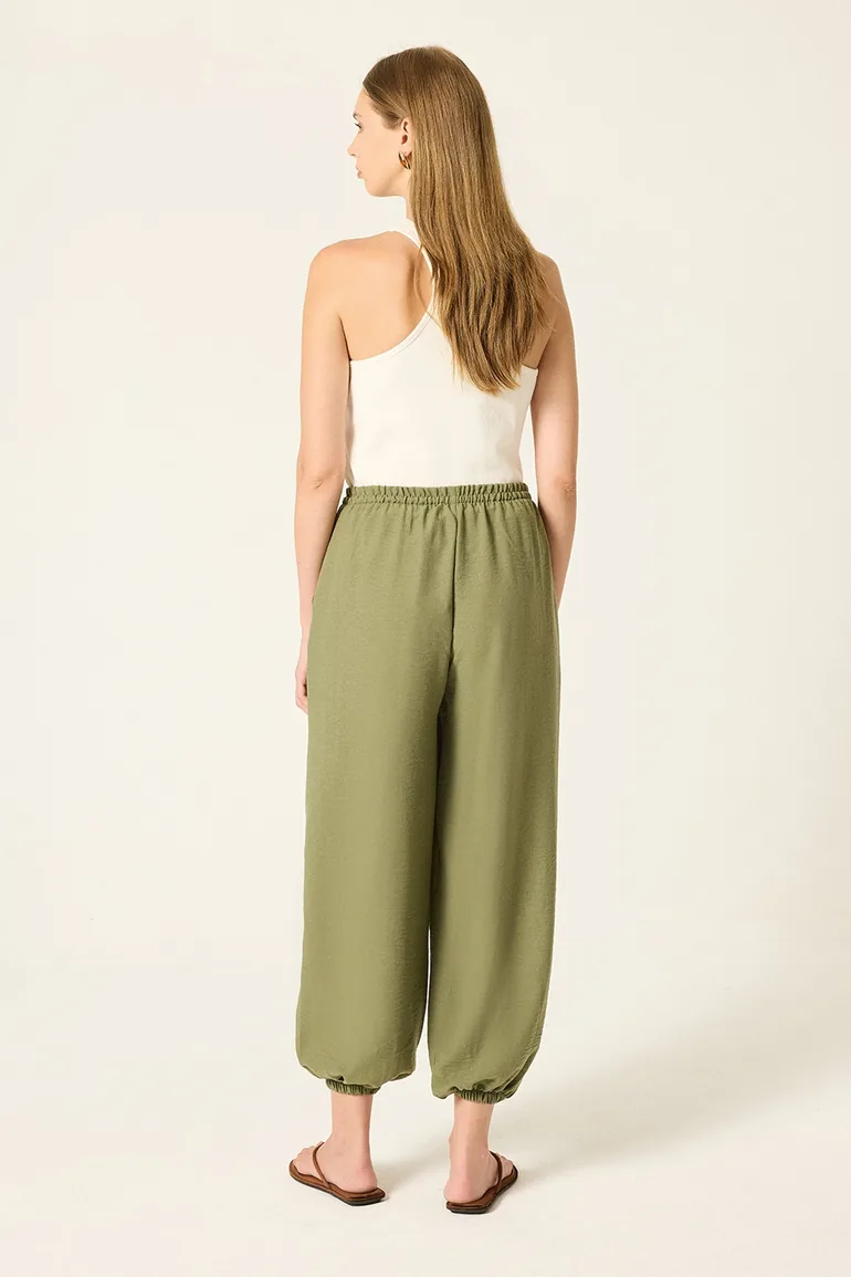 WAIST-TIE SLIM-LEG SHALWAR PANTS - 2