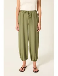 WAIST-TIE SLIM-LEG SHALWAR PANTS - 1