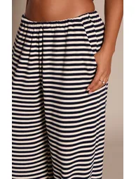 Petite Charcoal Striped Soft Fleece Straight Leg Joggers - 3