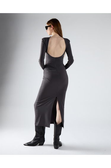 Dark Grey Bodycon Midi Dress product thumbnail 2