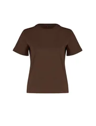 Brown 100% Cotton Basic Crew Neck Knitted T-Shirt - 7