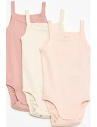 Grow-with-Me Strappy Bodysuits - 3-Pack PINK