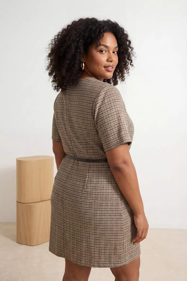 Beige Polyviscose Woven Plus Size Dress - 2