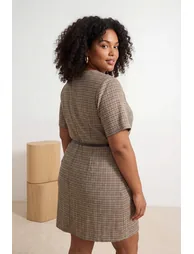 Beige Polyviscose Woven Plus Size Dress - 2