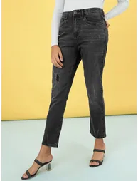 Women Slim Fit Light Distress Jeans - 3