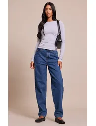 Tall Grey Marl Crew Neck Cotton Long Sleeve Top - 2