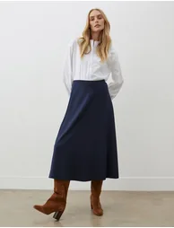 Ruth Ponte Jersey Midi Skirt