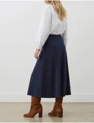 Ruth Ponte Jersey Midi Skirt - 3