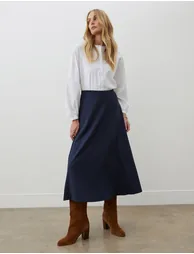 Ruth Ponte Jersey Midi Skirt - 7