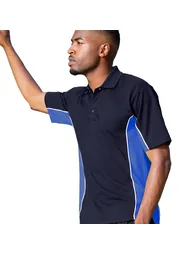 Gamegear® Mens Track Pique Short Sleeve Polo Shirt Top - Navy/Light Blue/White - 1